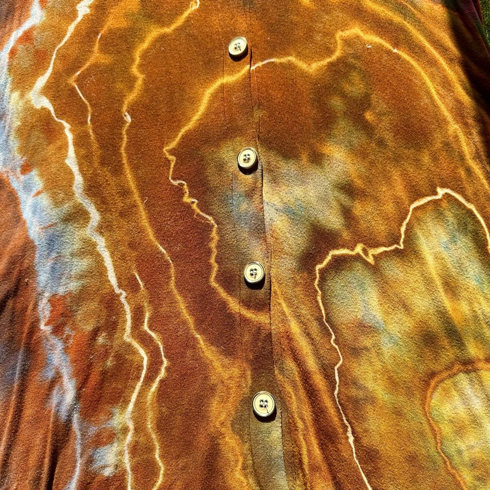 Katya Moon Dyes Earthy Geode Tie Dye Button Down Dress - EUC - Picture 2 of 7